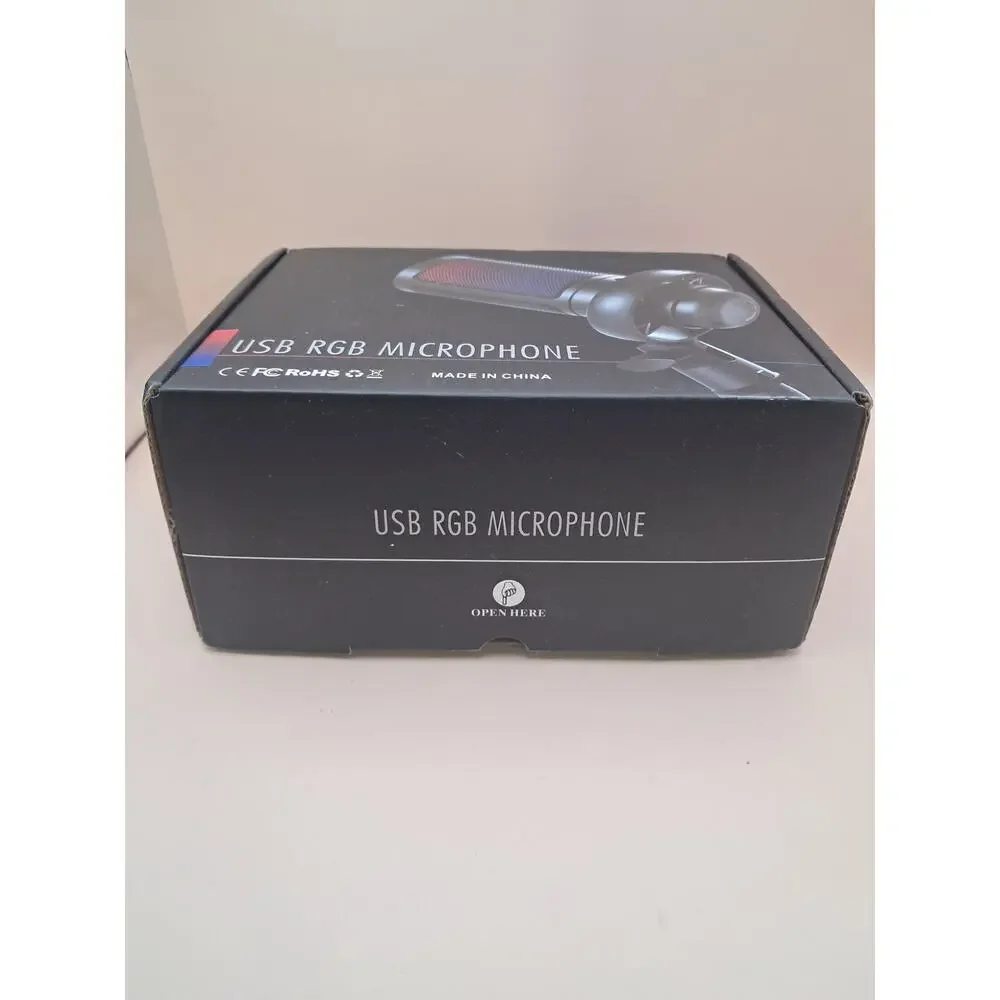 USB RGB Microphone with stand white